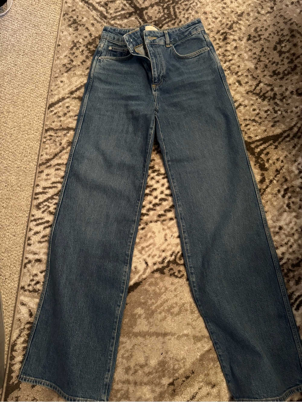 Sezane Dark Blue Wide-Leg Jeans